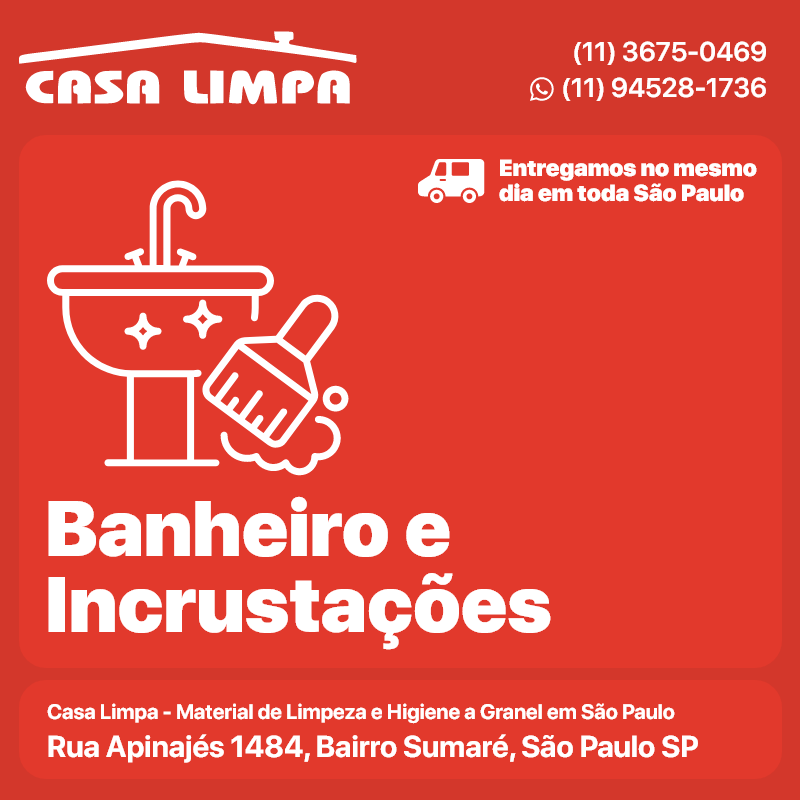Brill Limp (Tipo X-14). Banheiro e Incrustações Casa Limpa em São Paulo. Entrega no mesmo dia. Rua Apinajés 1484, Sumaré.