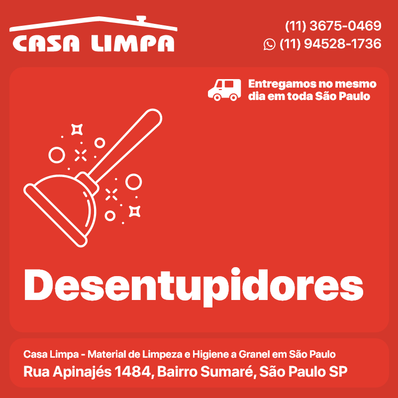 Desentupidor. Desentupidores Casa Limpa em São Paulo. Entrega no mesmo dia. Rua Apinajés 1484, Sumaré.