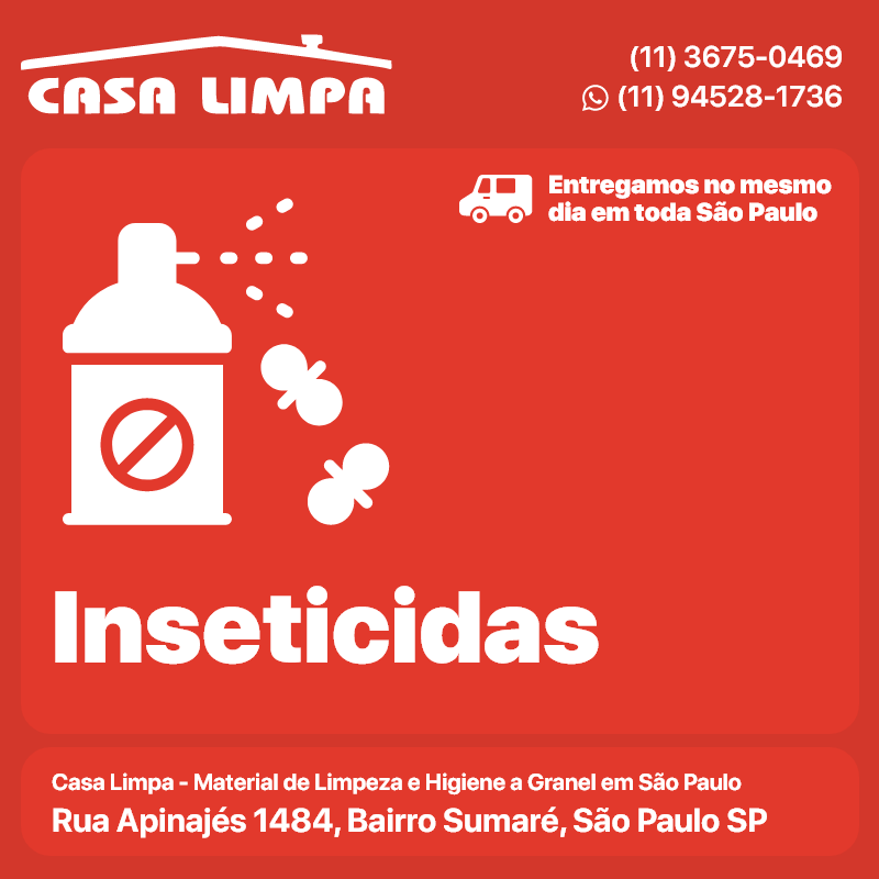 Inseticida 1L. Inseticidas Casa Limpa em São Paulo. Entrega no mesmo dia. Rua Apinajés 1484, Sumaré.