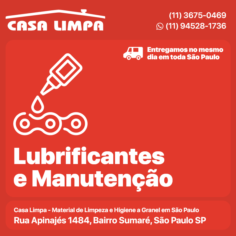 WD-40. Lubrificantes e Manutenção Casa Limpa em São Paulo. Entrega no mesmo dia. Rua Apinajés 1484, Sumaré.