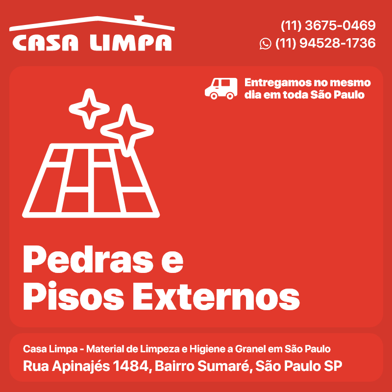 Limpa Pedra B. Pedras e Pisos Externos Casa Limpa em São Paulo. Entrega no mesmo dia. Rua Apinajés 1484, Sumaré.