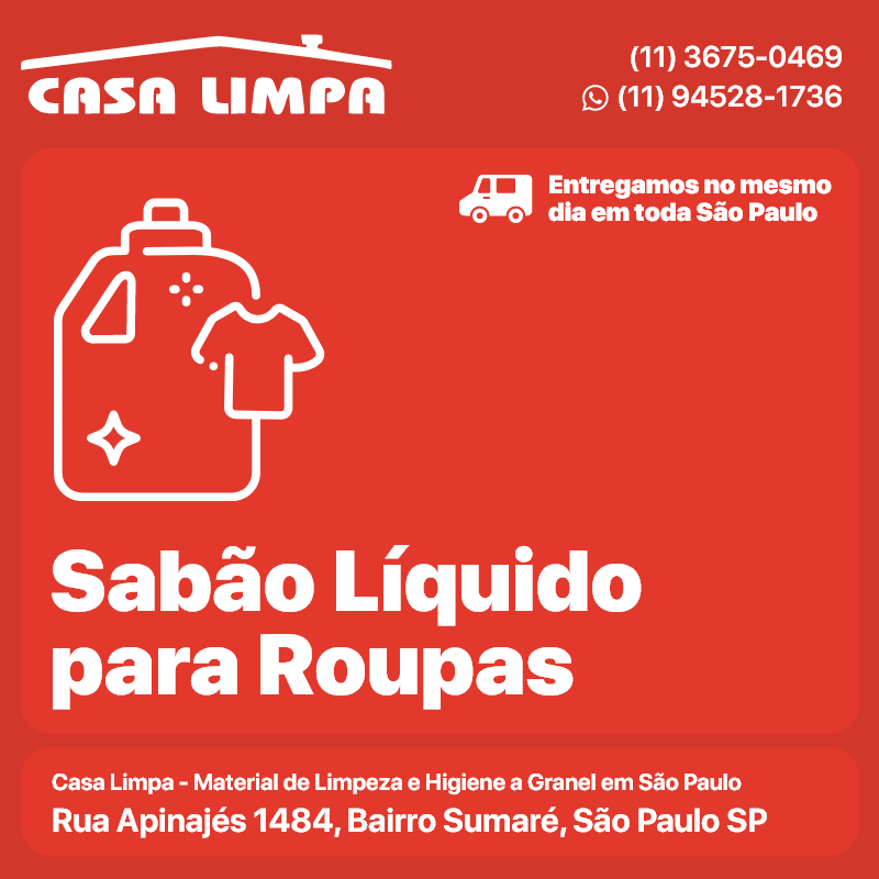 Sabão Aryel. Sabão Líquido para Roupas Casa Limpa em São Paulo. Entrega no mesmo dia. Rua Apinajés 1484, Sumaré.