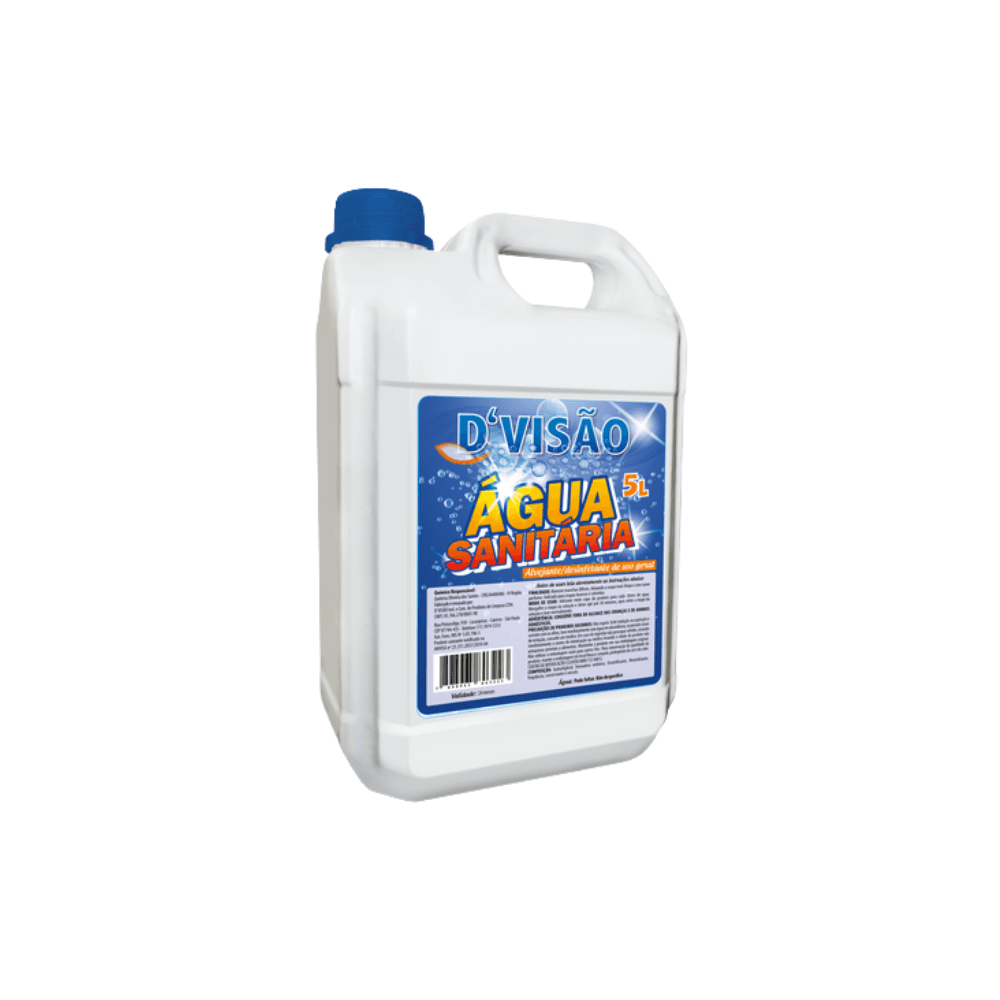Água Sanitária Dvisão 5L. Categoria Produtos de Limpeza. Subcategoria Água Sanitária. Marca D visão. Quantidade 5L. Casa Limpa em São Paulo, Rua Apinajés 1484, Sumaré.