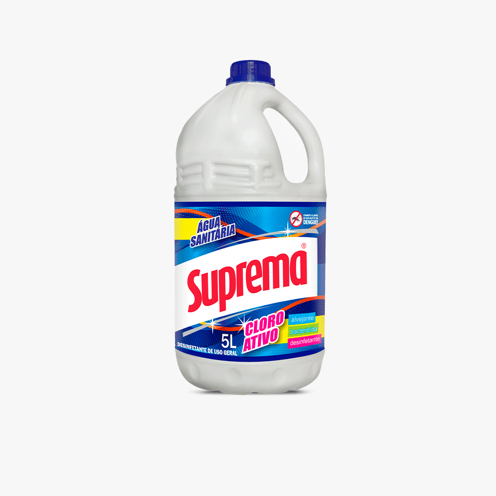 Água Sanitária Suprema 5l. Categoria Produtos de Limpeza. Subcategoria Água Sanitária. Marca Suprema. Quantidade 5L. Casa Limpa em São Paulo, Rua Apinajés 1484, Sumaré.