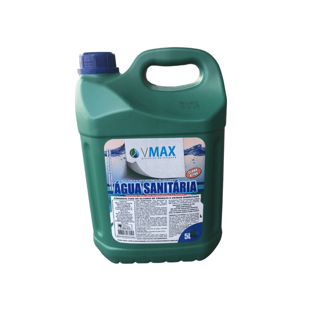 Água Sanitária Vmax 5l. Categoria Produtos de Limpeza. Subcategoria Água Sanitária. Casa Limpa em São Paulo, Rua Apinajés 1484, Sumaré.