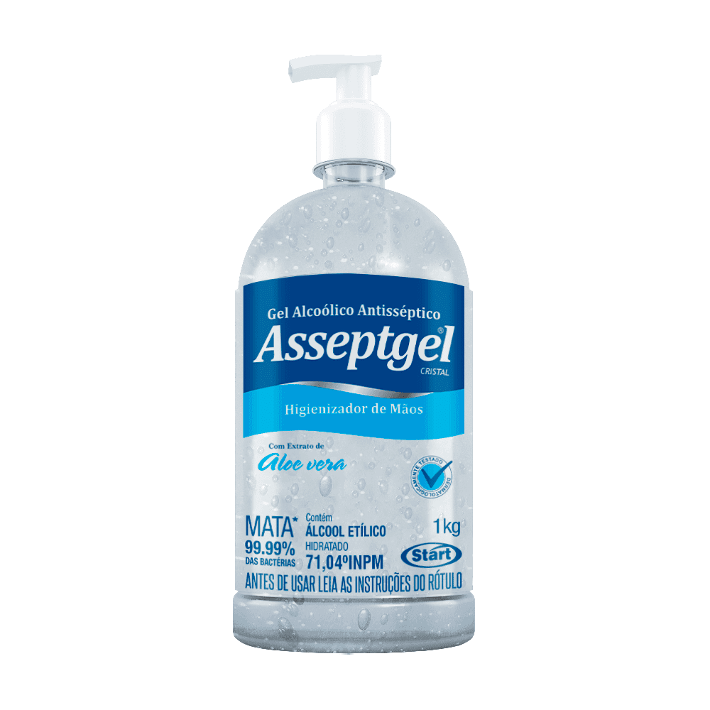 Álcool em Gel 70% Asseptgel Cristal Pump 1kg. Categoria Higiene e Cuidados. Subcategoria Álcool em Gel. Marca Asseptgel. Quantidade 1kg. Casa Limpa em São Paulo, Rua Apinajés 1484, Sumaré.