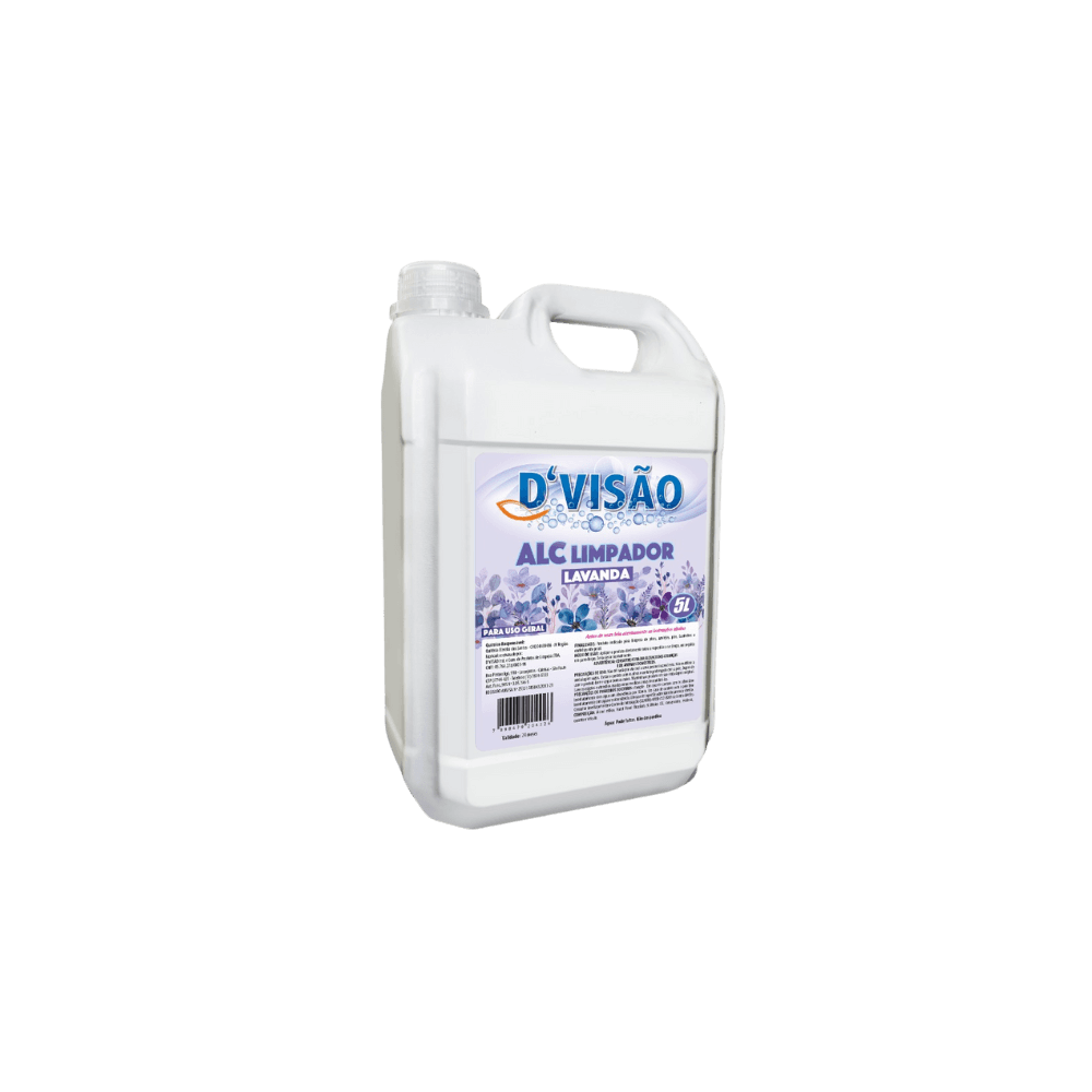 Álcool Líquido 46% Limpador lavanda D'visão 5l. Categoria Produtos de Limpeza. Subcategoria Álcool. Marca D visão. Quantidade 1. Casa Limpa em São Paulo, Rua Apinajés 1484, Sumaré.