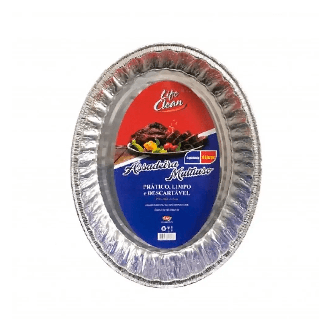 Assadeira Alumínio Oval 4L Life Clean. Categoria Descartáveis e Embalagens. Subcategoria Assadeiras. Marca Life Clean. Quantidade 12 Unidades. Casa Limpa em São Paulo, Rua Apinajés 1484, Sumaré.