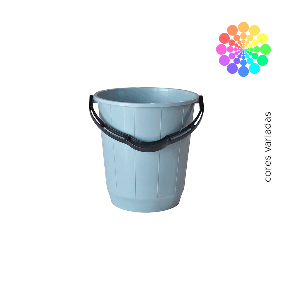 Balde 10L com Alça Toyplast Cores Variadas. Categoria Acessórios para Limpeza. Subcategoria Balde Plástico. Marca Toyplast. Quantidade 1. Casa Limpa em São Paulo, Rua Apinajés 1484, Sumaré.