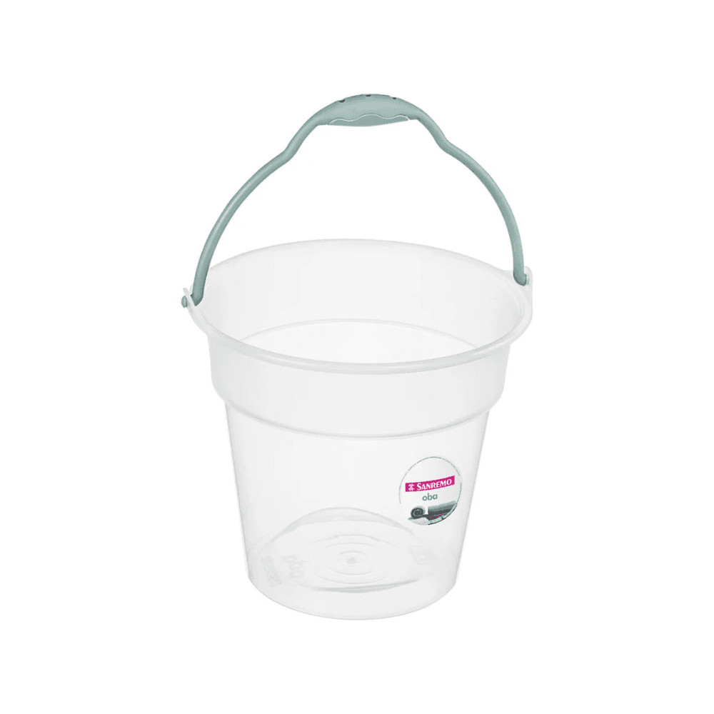 Balde 15L Translúcido com alça Sanremo. Categoria Acessórios para Limpeza. Subcategoria Balde Plástico. Marca Sanremo. Quantidade 1. Casa Limpa em São Paulo, Rua Apinajés 1484, Sumaré.