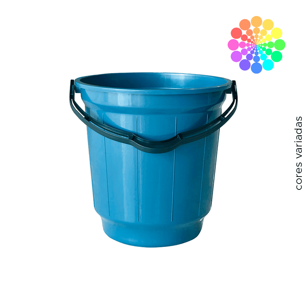 Balde 20L com Alça Toyplast Cores variadas. Categoria Acessórios para Limpeza. Subcategoria Balde Plástico. Marca Toyplast. Quantidade 1. Casa Limpa em São Paulo, Rua Apinajés 1484, Sumaré.