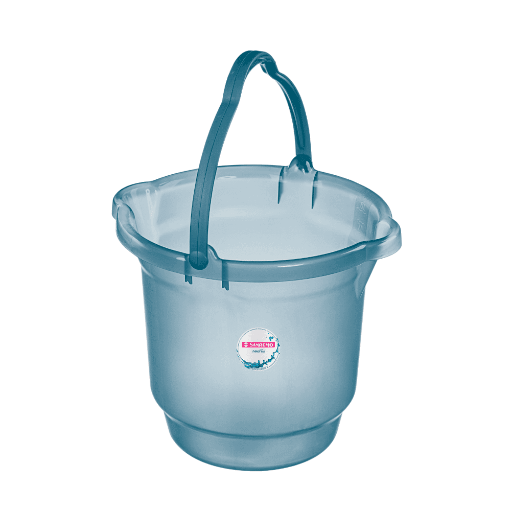 Balde com Alça Translúcido Azul Sanremo 15l. Categoria Acessórios para Limpeza. Subcategoria Balde Plástico. Marca Sanremo. Quantidade 1. Casa Limpa em São Paulo, Rua Apinajés 1484, Sumaré.