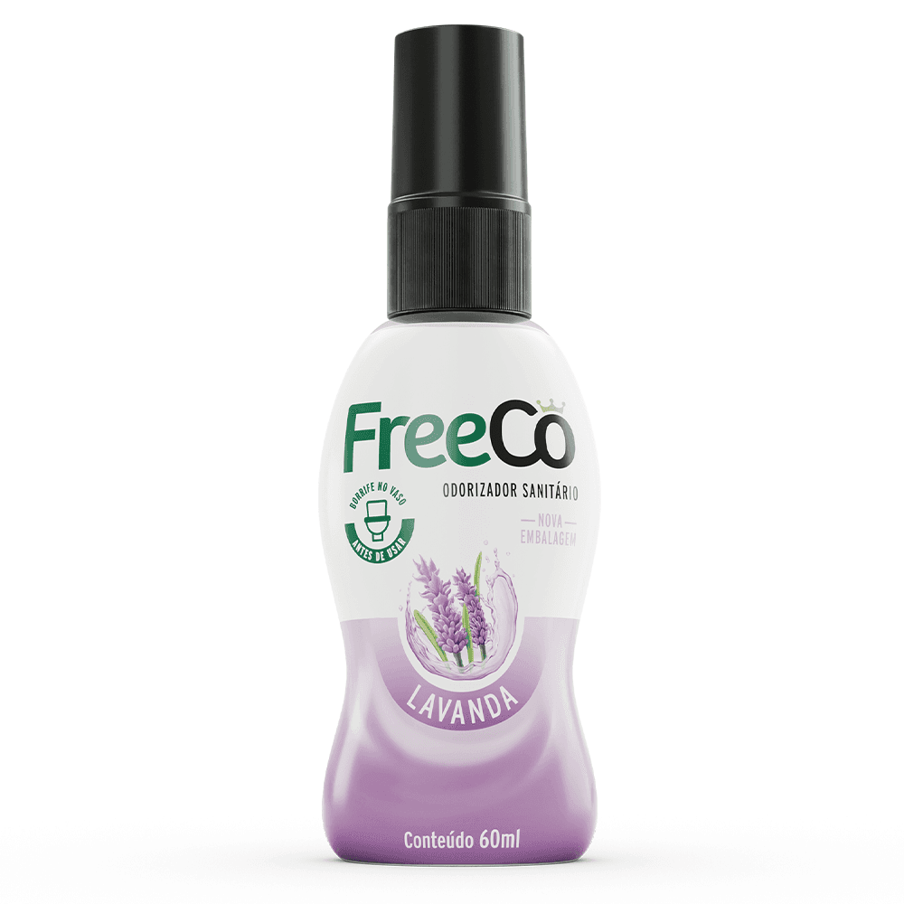 Bloqueador de Odores Sanitários Freecô Lavanda 60ml. Categoria Higiene e Cuidados. Subcategoria Bloqueador de Odores. Marca Freeco. Quantidade 60ml. Casa Limpa em São Paulo, Rua Apinajés 1484, Sumaré.