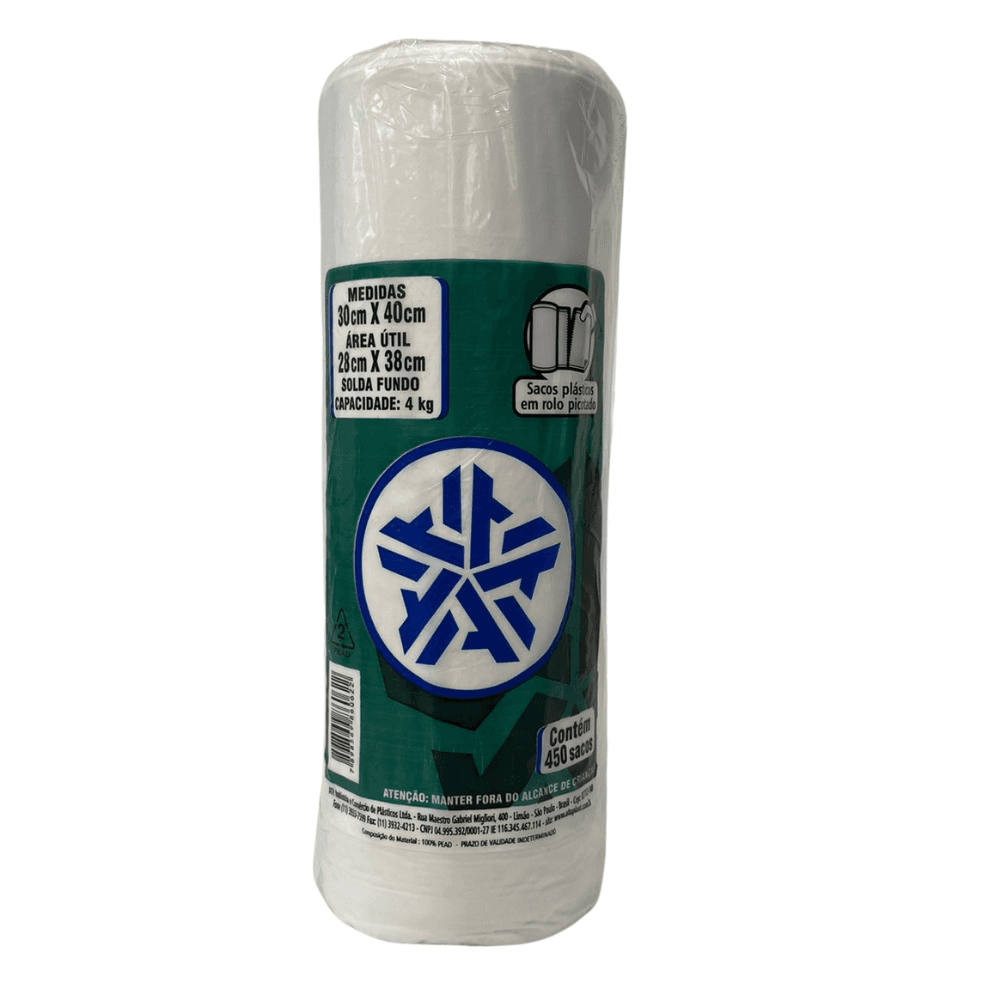 Bobina 30x40cm de Saco Plástico Picotado Altaplast com 450 unidades. Categoria Sacos e Sacolas. Subcategoria Bobina Picotada. Marca Altaplast. Quantidade 450 Sacos. Casa Limpa em São Paulo, Rua Apinajés 1484, Sumaré.