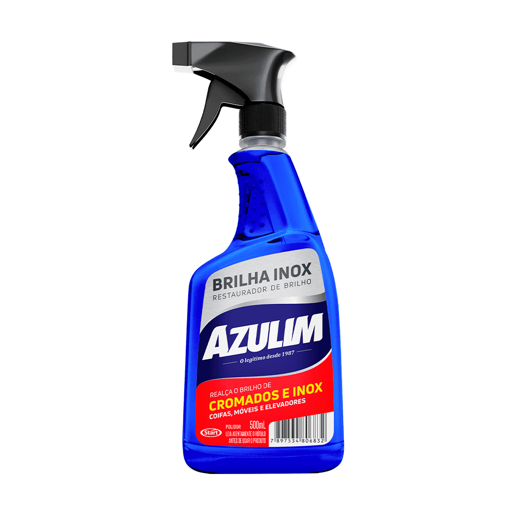Brilha Inox Spray Azulim Start 500ml. Categoria Produtos de Limpeza. Subcategoria Polidor de Metais. Marca Azulim. Quantidade 500ml. Casa Limpa em São Paulo, Rua Apinajés 1484, Sumaré.