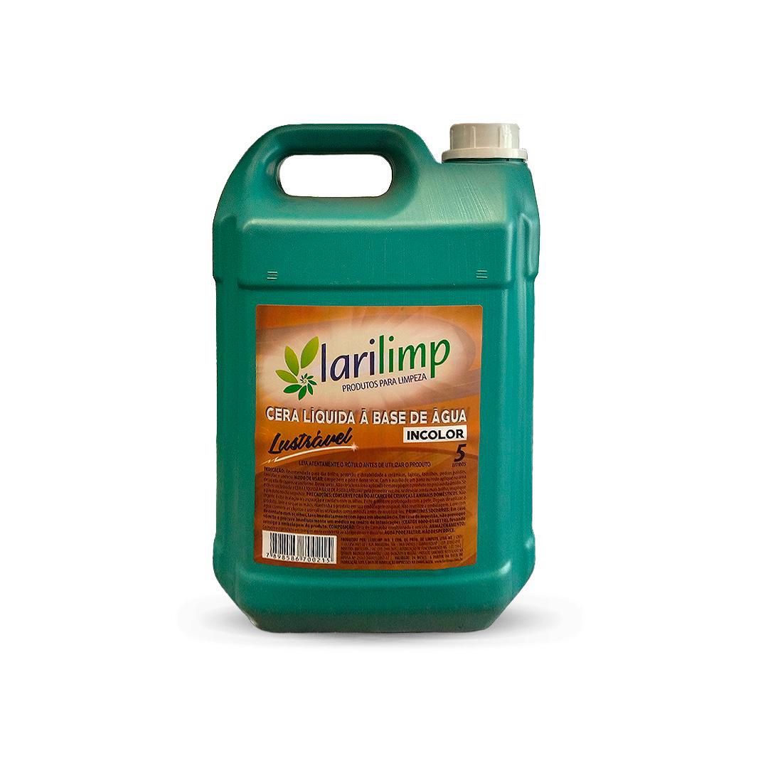 Cera Liquída Incolor LariLimp. Categoria Produtos de Limpeza. Subcategoria Ceras para Piso. Marca Larilimp. Quantidade 5 Litros. Casa Limpa em São Paulo, Rua Apinajés 1484, Sumaré.
