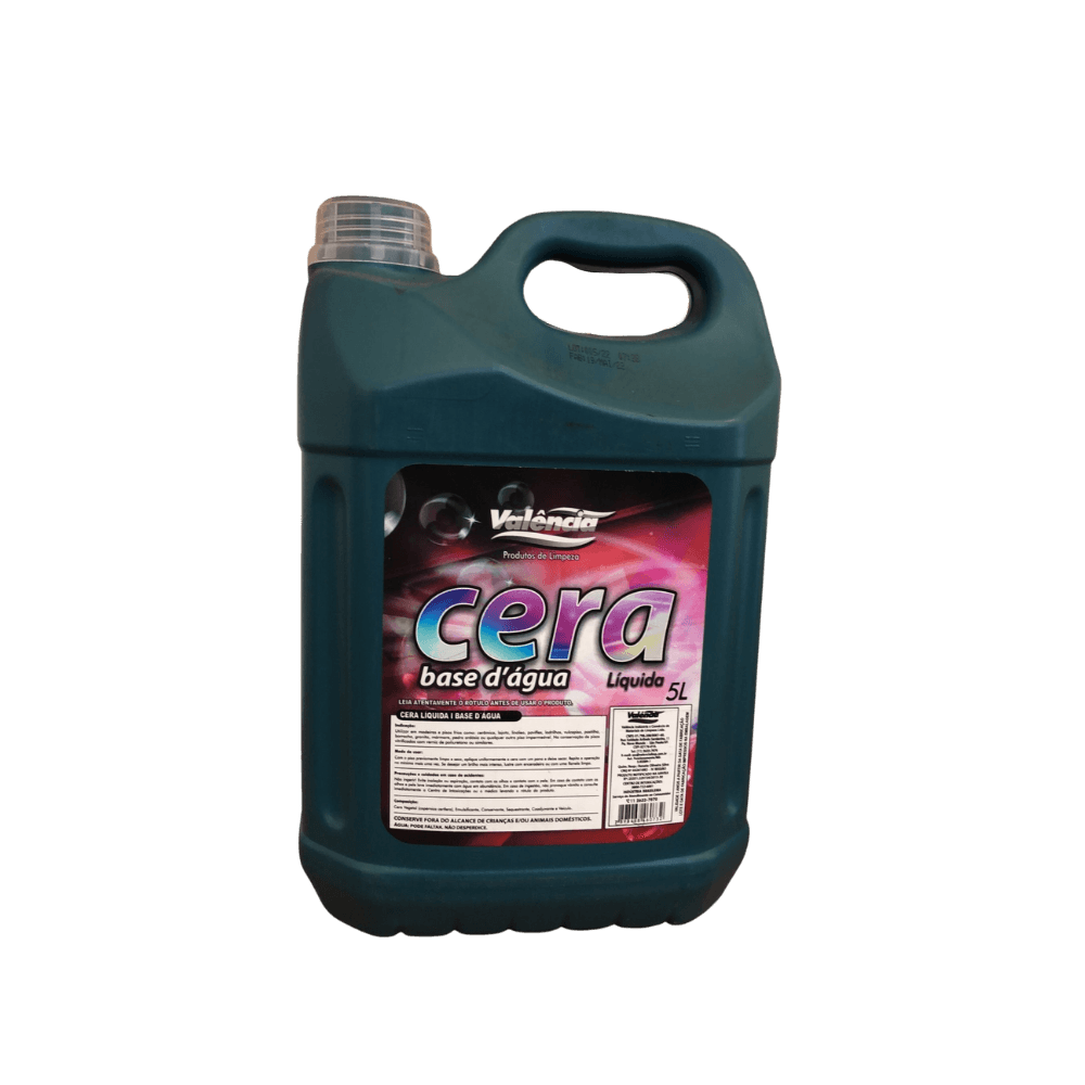 Cera Líquida Incolor Valencia 5l. Categoria Produtos de Limpeza. Subcategoria Ceras para Piso. Marca Valência. Quantidade 1. Casa Limpa em São Paulo, Rua Apinajés 1484, Sumaré.