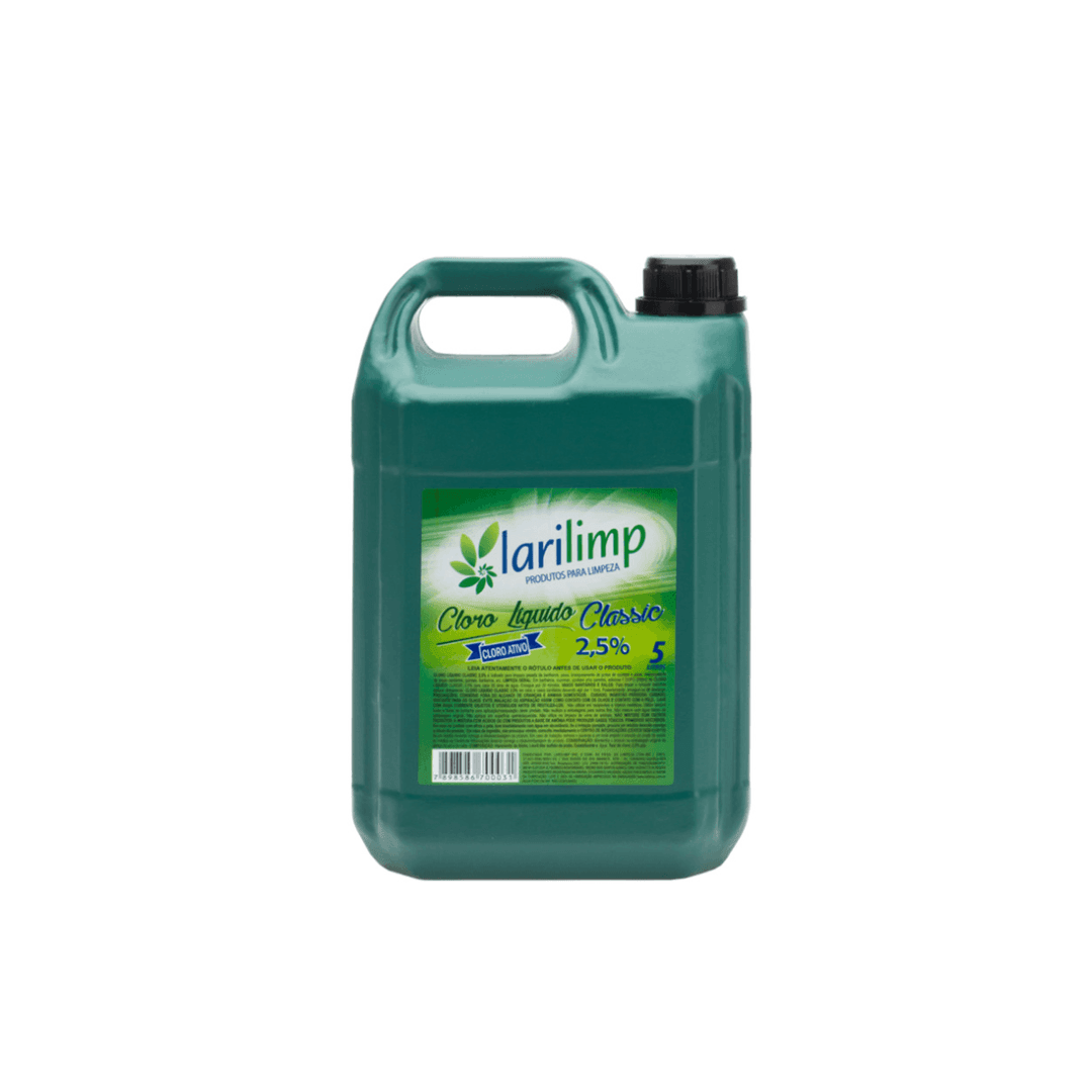 Cloro 2,5% 5Litros Larilimp. Categoria Produtos de Limpeza. Subcategoria Cloro. Marca Larilimp. Quantidade 5 Litros. Casa Limpa em São Paulo, Rua Apinajés 1484, Sumaré.