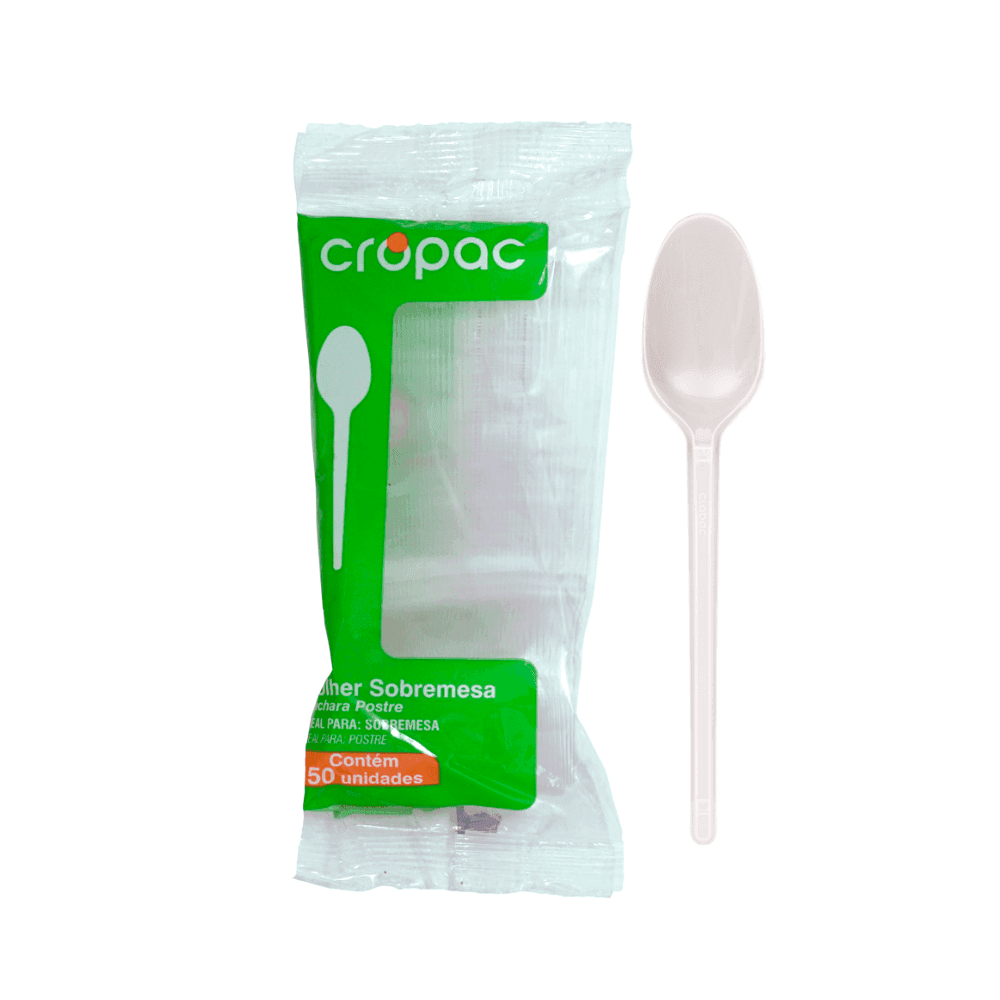 Colher para Sobremesa Branca Cropac 12,2 cm - 20 pacotes com 50 unidades cada. Categoria Descartáveis e Embalagens. Subcategoria Colher Descartável. Marca Cropac. Quantidade 1000. Casa Limpa em São Paulo, Rua Apinajés 1484, Sumaré.