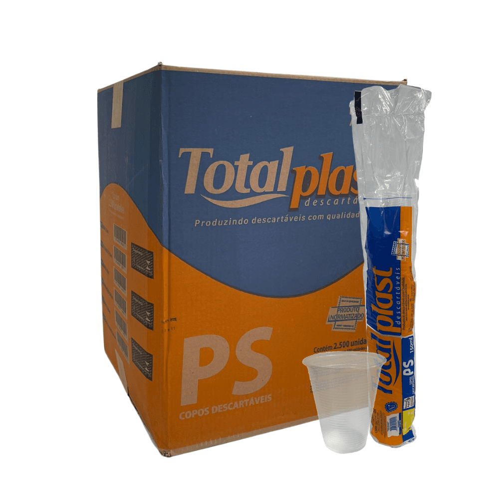 Copo 150ml Transparente Totalplast 2.500 unidades. Categoria Descartáveis e Embalagens. Subcategoria Copos Descartáveis. Marca Totalplast. Quantidade 2.500 unidades. Casa Limpa em São Paulo, Rua Apinajés 1484, Sumaré.