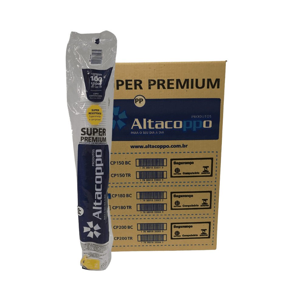 Copo 180ml Branco PP Altacoppo 2.500 unidades. Categoria Descartáveis e Embalagens. Subcategoria Copos Descartáveis. Marca Altacoppo. Quantidade 2.500 unidades. Casa Limpa em São Paulo, Rua Apinajés 1484, Sumaré.