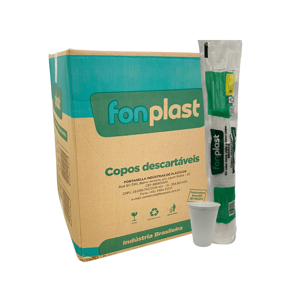 Copo 180ml Branco PS Fonplast 2.000 unidades. Categoria Descartáveis e Embalagens. Subcategoria Copos Descartáveis. Marca Fonplast. Quantidade 2000. Casa Limpa em São Paulo, Rua Apinajés 1484, Sumaré.