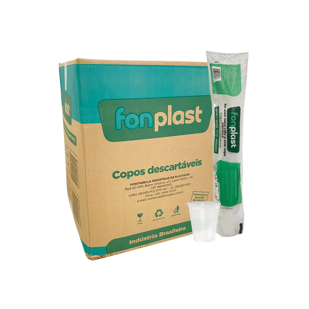 Copo 180ml Transparente Fonplast 2.500 unidades. Categoria Descartáveis e Embalagens. Subcategoria Copos Descartáveis. Marca Fonplast. Quantidade 2500. Casa Limpa em São Paulo, Rua Apinajés 1484, Sumaré.