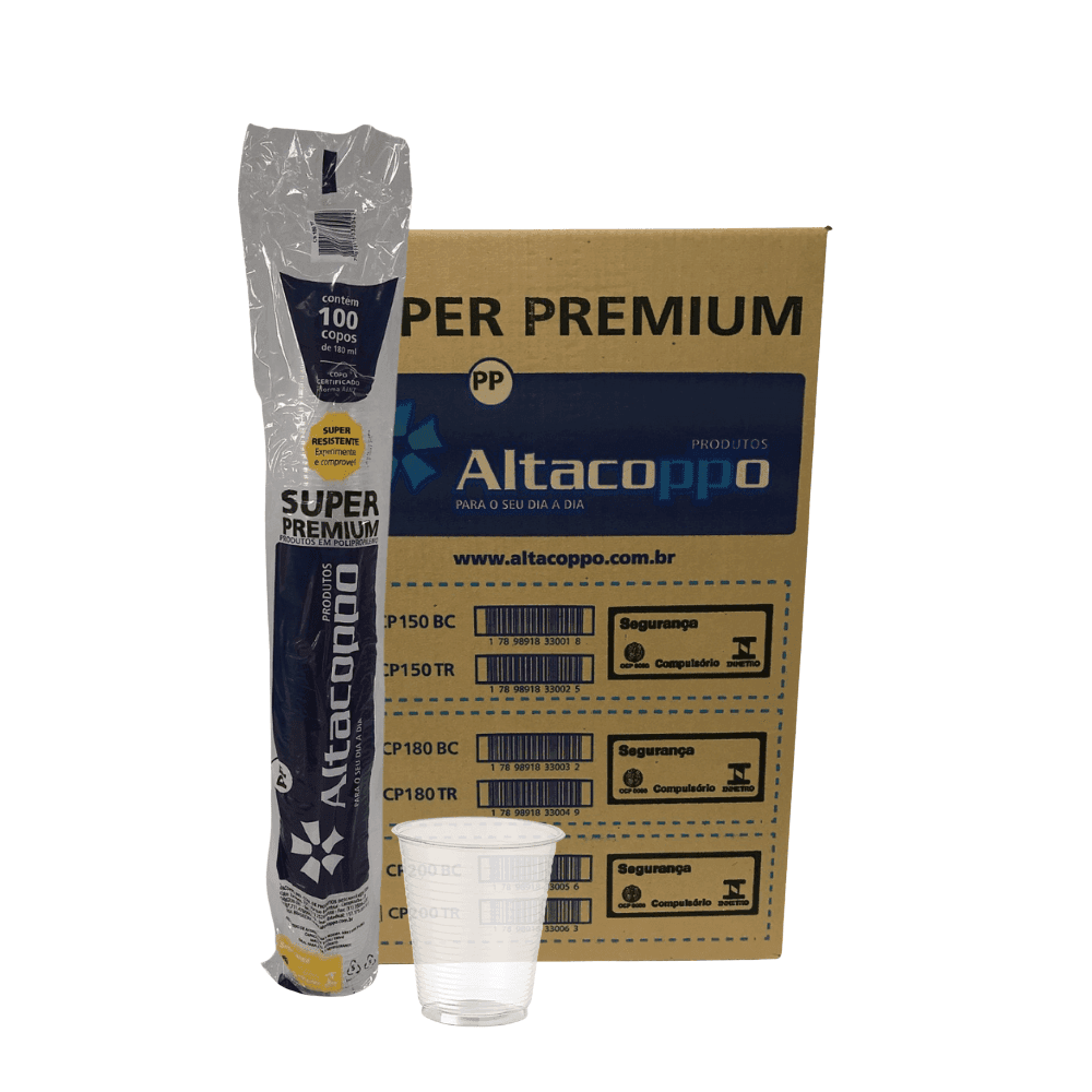 Copo 180ml Transparente PP Altacoppo 2.500 unidades. Categoria Descartáveis e Embalagens. Subcategoria Copos Descartáveis. Marca Altacoppo. Quantidade 2500. Casa Limpa em São Paulo, Rua Apinajés 1484, Sumaré.
