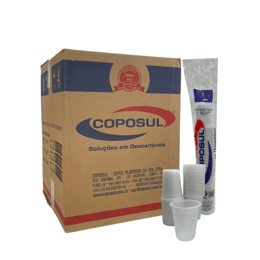Copo 200ml Branco PS Coposul 2.500 unidades. Categoria Descartáveis e Embalagens. Subcategoria Descartáveis. Marca Coposul. Quantidade 2500. Casa Limpa em São Paulo, Rua Apinajés 1484, Sumaré.
