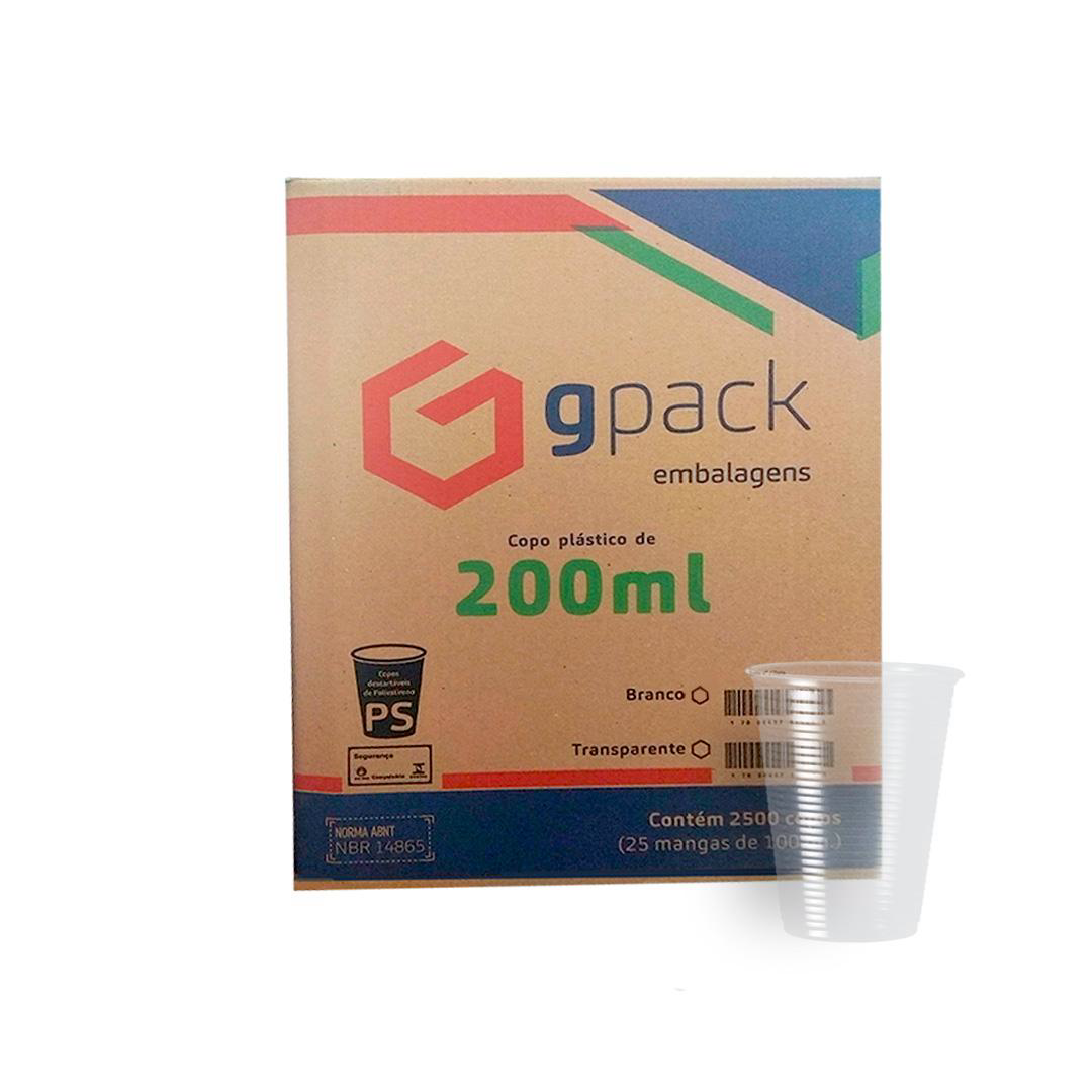 Copo 200ml Gpack Transparente PS. Categoria Descartáveis e Embalagens. Subcategoria Copos Descartáveis. Marca Gpack. Quantidade 2500. Casa Limpa em São Paulo, Rua Apinajés 1484, Sumaré.