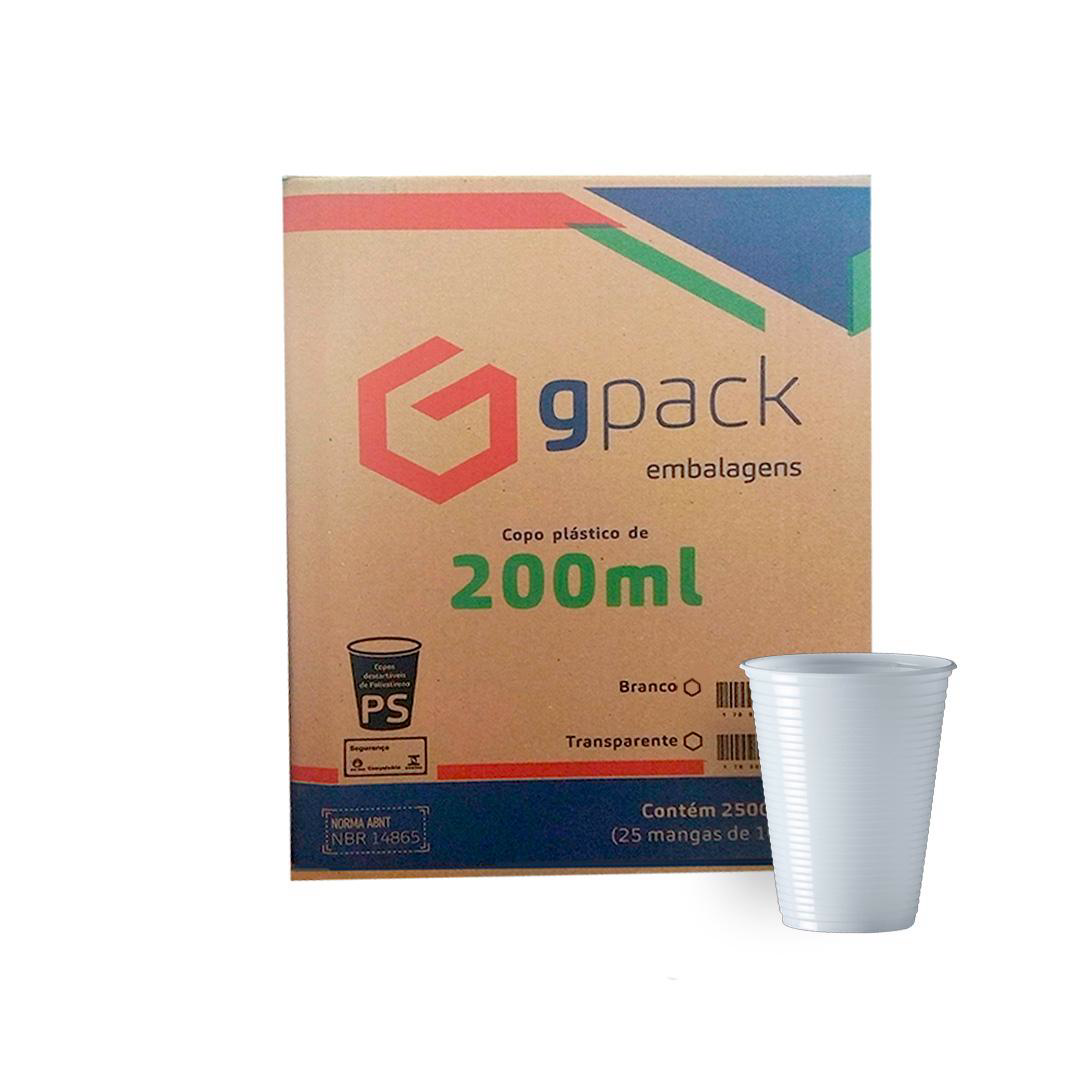 Copo 200ml Gpack Branco PS. Categoria Descartáveis e Embalagens. Subcategoria Copos Descartáveis. Marca Gpack. Quantidade 2500. Casa Limpa em São Paulo, Rua Apinajés 1484, Sumaré.