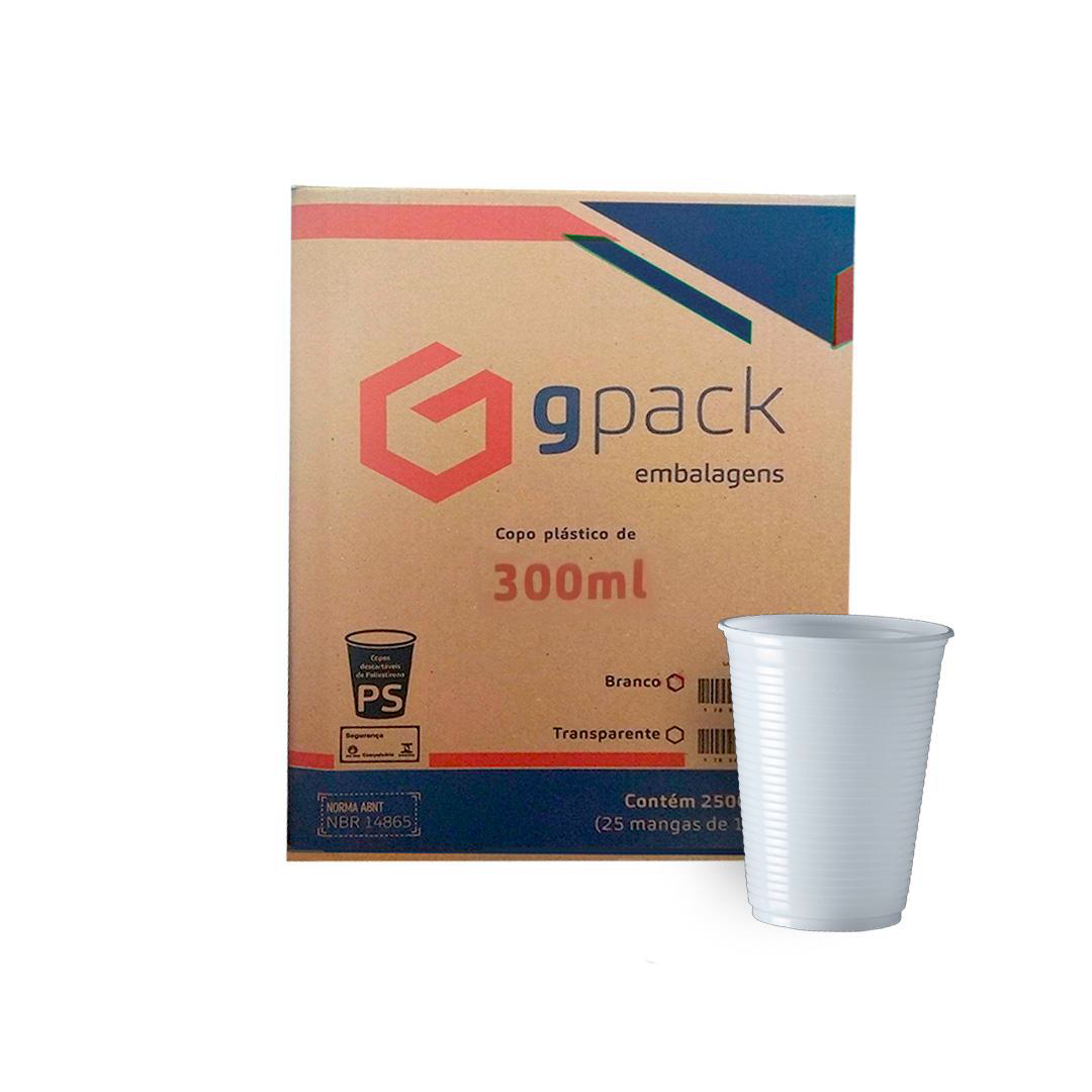 Copo 300ml Gpack Branco PS. Categoria Descartáveis e Embalagens. Subcategoria Copos Descartáveis. Marca Gpack. Quantidade 2500. Casa Limpa em São Paulo, Rua Apinajés 1484, Sumaré.