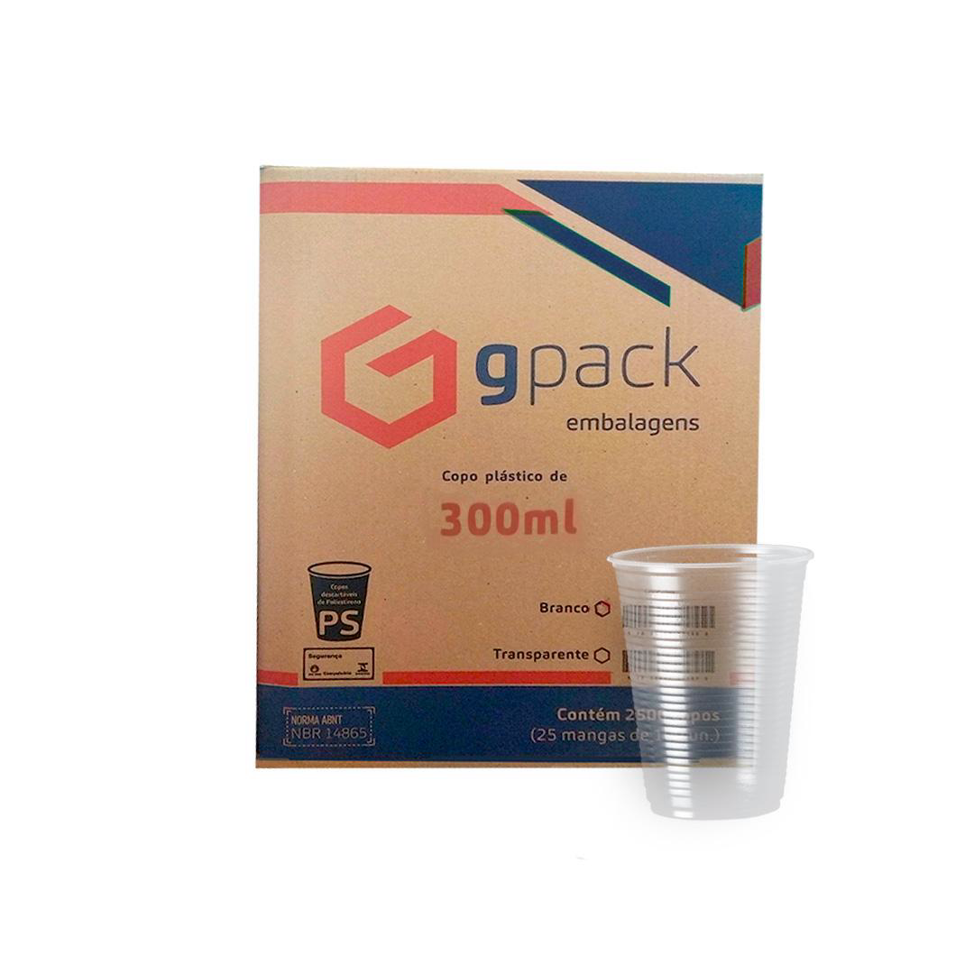Copo 300ml Gpack Transparente PS. Categoria Descartáveis e Embalagens. Subcategoria Copos Descartáveis. Marca Gpack. Quantidade 2500. Casa Limpa em São Paulo, Rua Apinajés 1484, Sumaré.