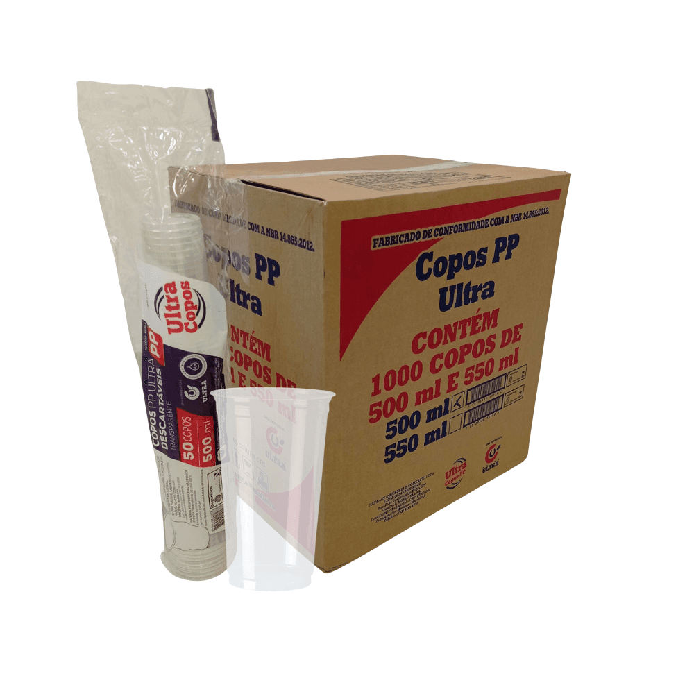Copo 500ml Transparente PP Ultra 1.000 unidades. Categoria Descartáveis e Embalagens. Subcategoria Copos Descartáveis. Marca Ultra. Quantidade 1000. Casa Limpa em São Paulo, Rua Apinajés 1484, Sumaré.