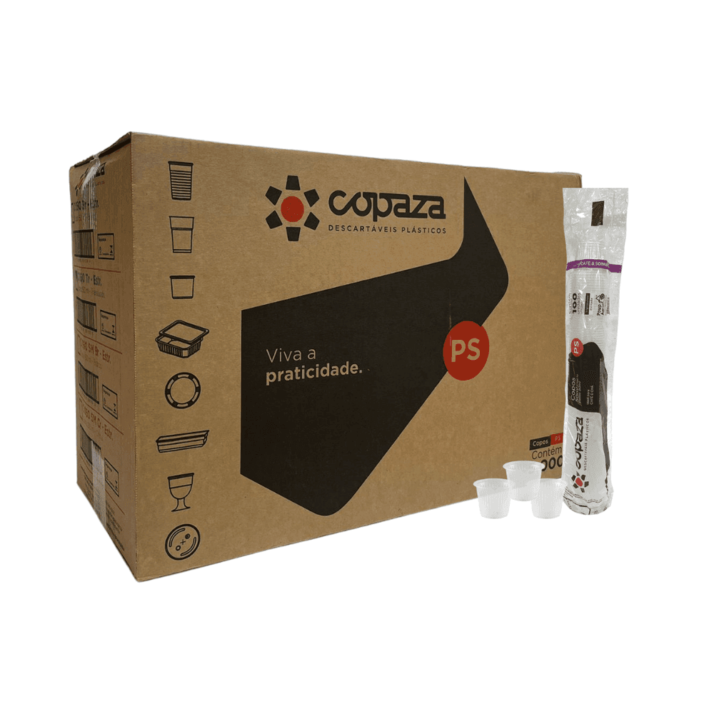 Copo 50ml Translúcido PS Copaza ABNT 5.000 unidades. Categoria Descartáveis e Embalagens. Subcategoria Copos Descartáveis. Marca Copaza. Quantidade 5000. Casa Limpa em São Paulo, Rua Apinajés 1484, Sumaré.