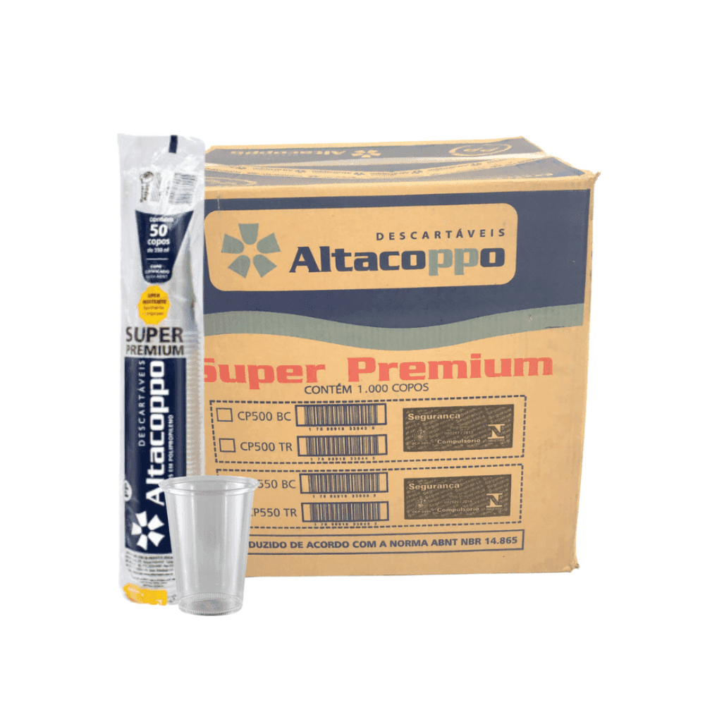 Copo 550ml Translúcido PP Altacoppo 1.000 unidades. Categoria Descartáveis e Embalagens. Subcategoria Copos Descartáveis. Marca Altacoppo. Quantidade 1000. Casa Limpa em São Paulo, Rua Apinajés 1484, Sumaré.