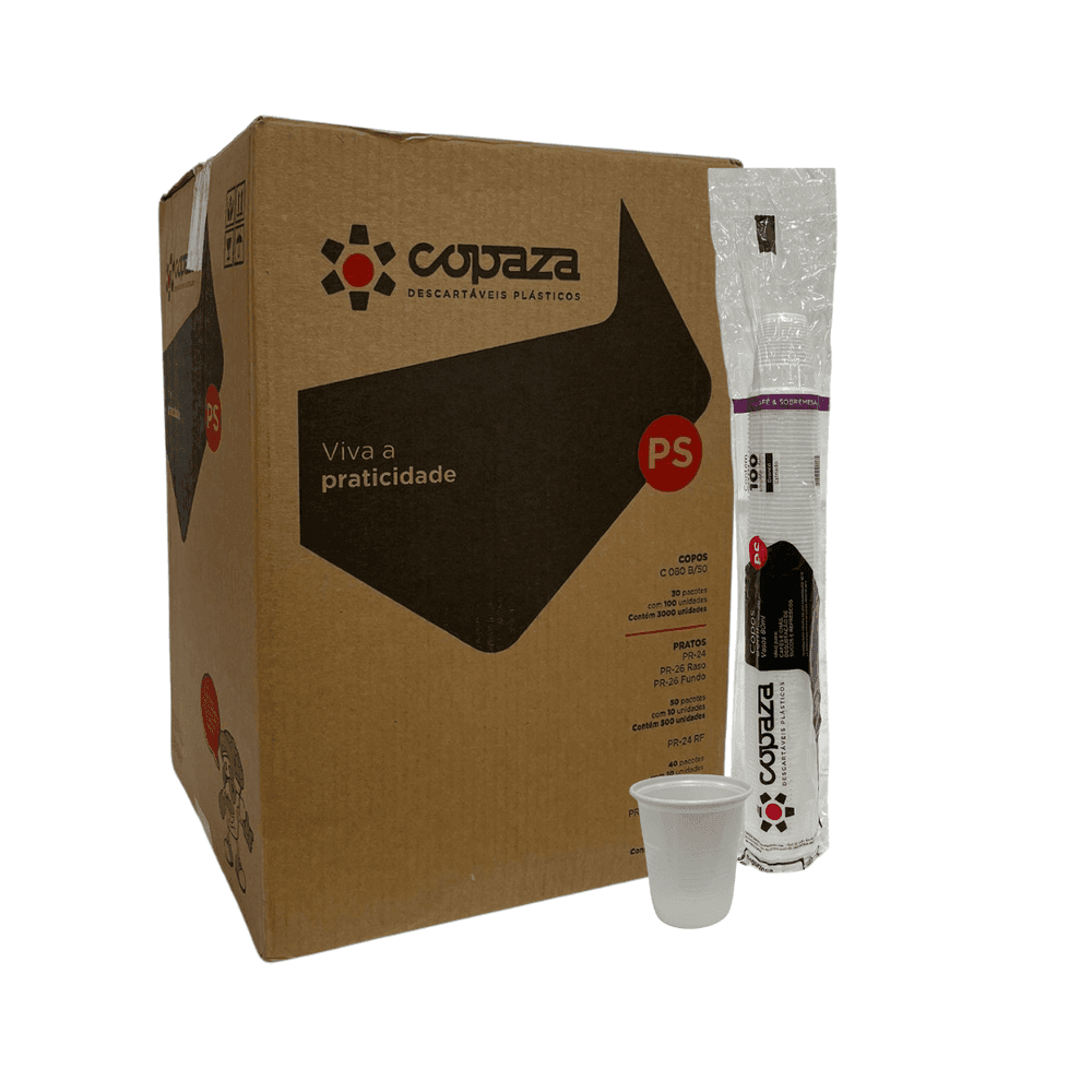 Copo 80ml Branco Copaza 3.000 unidades. Categoria Descartáveis e Embalagens. Subcategoria Copos Descartáveis. Marca Copaza. Quantidade 3000. Casa Limpa em São Paulo, Rua Apinajés 1484, Sumaré.