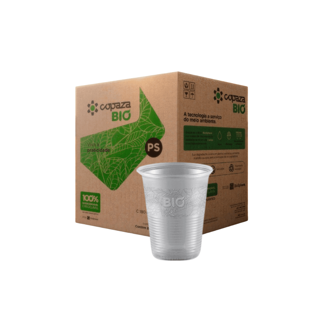 Copo Bio 180ml Copaza. Categoria Descartáveis e Embalagens. Subcategoria Copos Descartáveis. Marca Copaza. Quantidade 180ml. Casa Limpa em São Paulo, Rua Apinajés 1484, Sumaré.