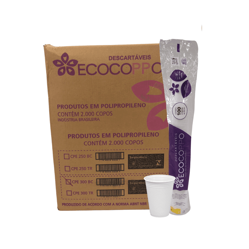 Copo Branco 300ml Branco PP Ecocoppo 2.000 unidades. Categoria Descartáveis e Embalagens. Subcategoria Copos Descartáveis. Marca Ecocoppo. Quantidade 2000. Casa Limpa em São Paulo, Rua Apinajés 1484, Sumaré.