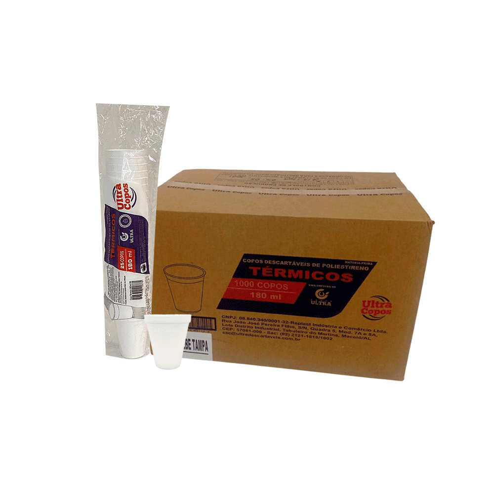 Copo de Isopor 180ml Térmico Linha Replast Ultra 1.000 unidades. Categoria Descartáveis e Embalagens. Subcategoria Copos Descartáveis. Marca Replast. Quantidade 1000. Casa Limpa em São Paulo, Rua Apinajés 1484, Sumaré.