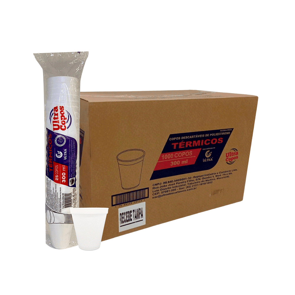Copo de Isopor 300ml Térmico Linha Replast Ultra 1.000 unidades. Categoria Descartáveis e Embalagens. Subcategoria Forma de Pudim. Marca Replast. Quantidade 1000. Casa Limpa em São Paulo, Rua Apinajés 1484, Sumaré.