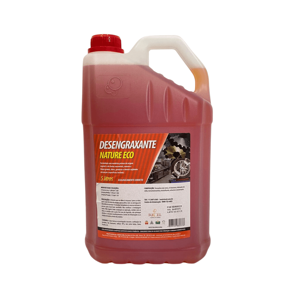 Desengraxante e Desengordurante Nature Eco Riccel 5l. Categoria Produtos de Limpeza. Subcategoria Desengraxantes. Marca Riccel. Quantidade 5L. Casa Limpa em São Paulo, Rua Apinajés 1484, Sumaré.