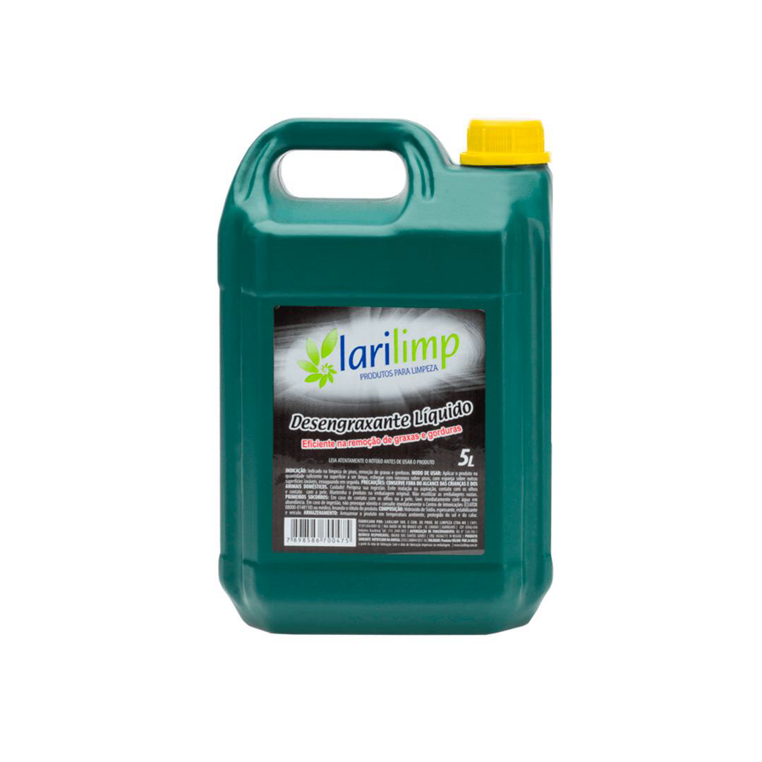Desengraxante Larilimp 5 Litros. Categoria Produtos de Limpeza. Subcategoria Desengraxantes. Marca Larilimp. Quantidade 5L. Casa Limpa em São Paulo, Rua Apinajés 1484, Sumaré.