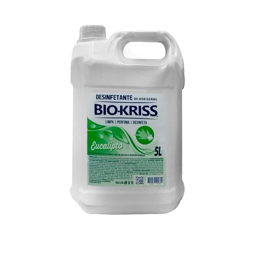 Desinfetante Bio Kriss Eucalipto 5L. Categoria Produtos de Limpeza. Subcategoria Novidades Limpeza. Marca BioKriss. Quantidade 5 Litros. Casa Limpa em São Paulo, Rua Apinajés 1484, Sumaré.