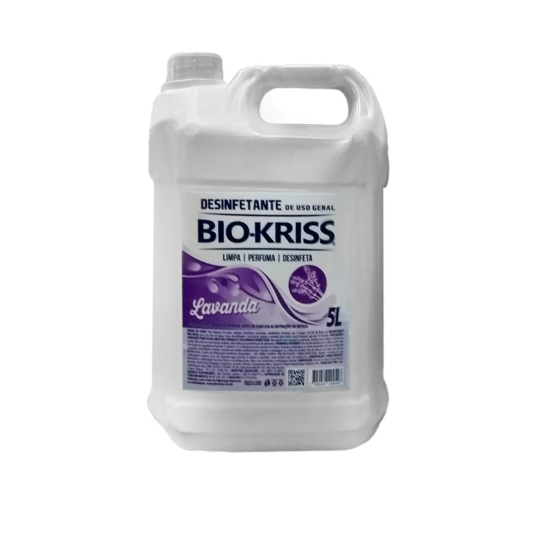 Desinfetante Bio Kriss Lavanda 5L. Categoria Produtos de Limpeza. Subcategoria Novidades Limpeza. Marca BioKriss. Quantidade 5 Litros. Casa Limpa em São Paulo, Rua Apinajés 1484, Sumaré.