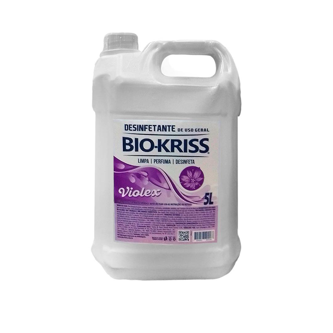 Desinfetante Bio Kriss Violex 5L. Categoria Produtos de Limpeza. Subcategoria Novidades Limpeza. Marca BioKriss. Quantidade 5 Litros. Casa Limpa em São Paulo, Rua Apinajés 1484, Sumaré.