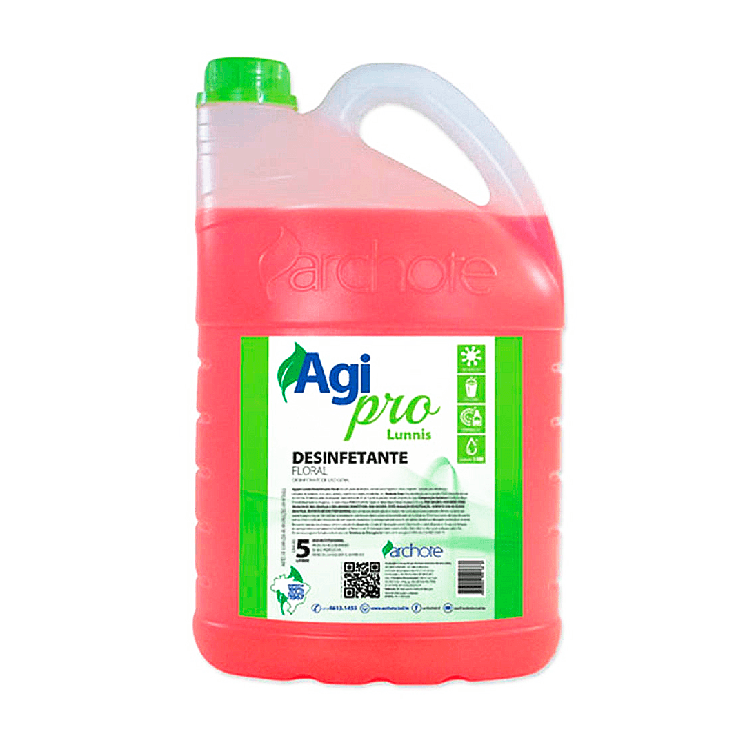Desinfetante Concentrado Floral Agi Pro Lunnis 5 litros. Categoria Produtos de Limpeza. Subcategoria Desinfetantes. Marca Agipro Lunnis. Quantidade 5L. Casa Limpa em São Paulo, Rua Apinajés 1484, Sumaré.