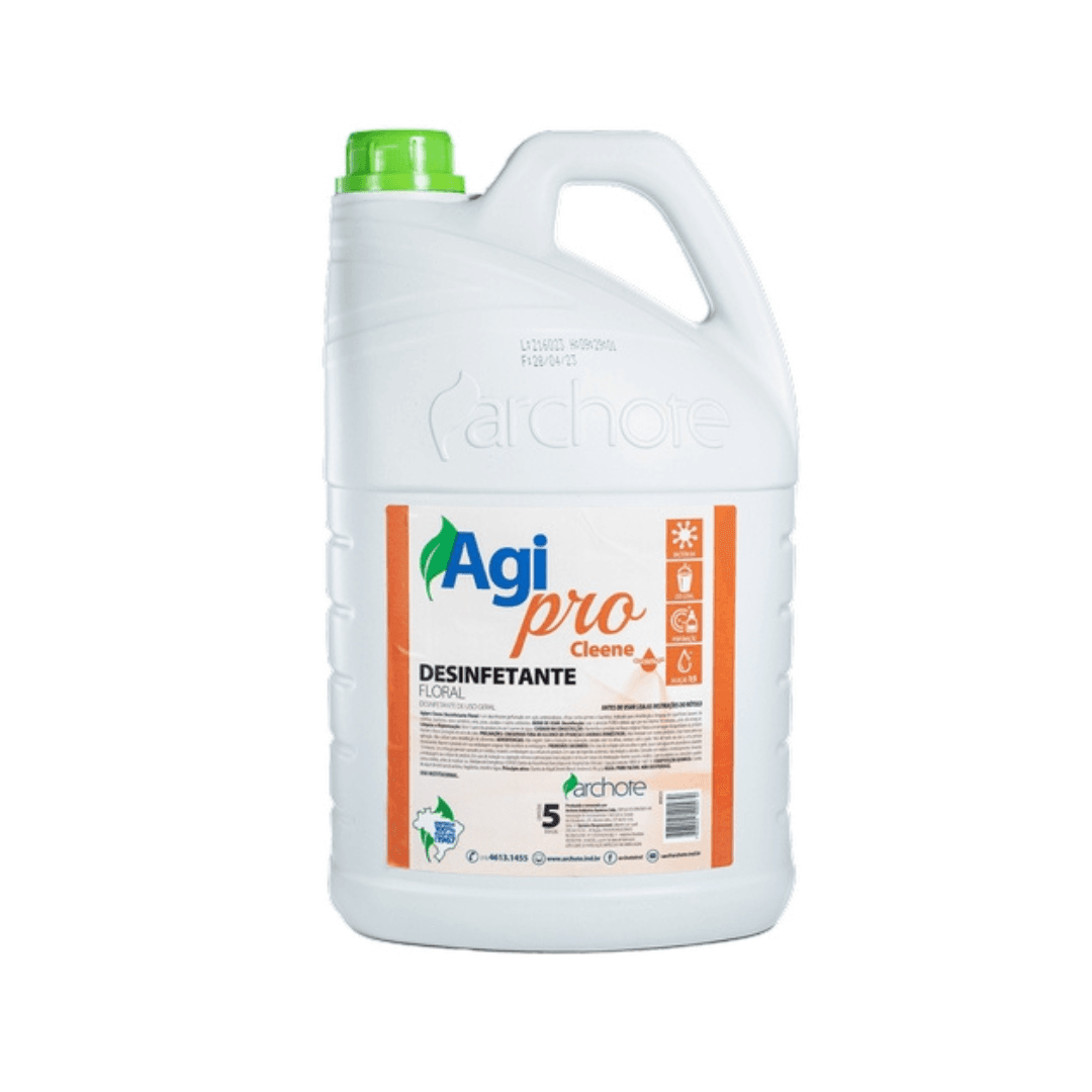 Desinfetante Concentrado Floral Agipro Cleene 5L. Categoria Produtos de Limpeza. Subcategoria Desinfetantes. Marca Agipro Cleene. Quantidade 5L. Casa Limpa em São Paulo, Rua Apinajés 1484, Sumaré.