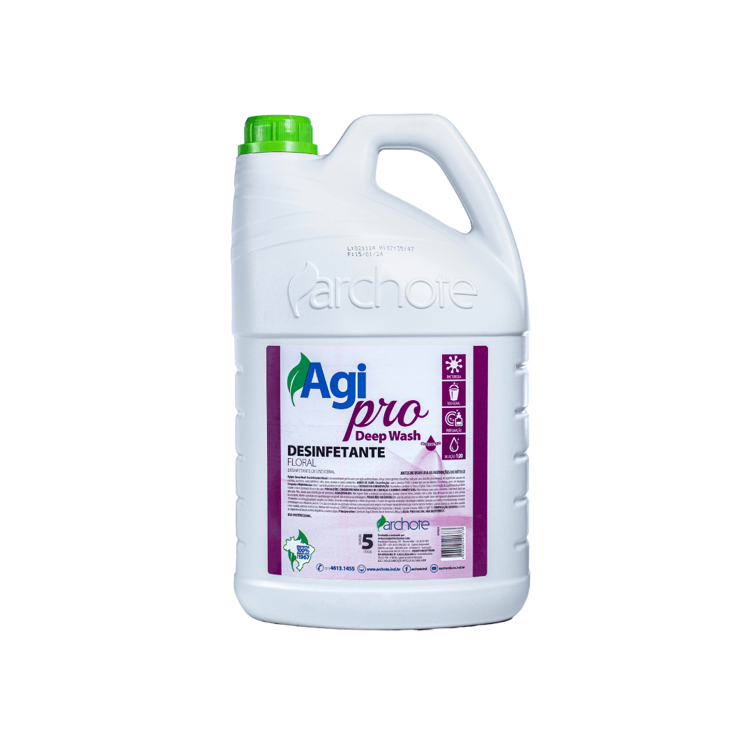 Desinfetante Concentrado Floral Deep Wash Agi Pro 5 litros. Categoria Produtos de Limpeza. Subcategoria Desinfetantes. Marca Agipro Deep Wash. Quantidade 5L. Casa Limpa em São Paulo, Rua Apinajés 1484, Sumaré.