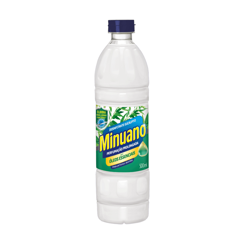 Desinfetante Eucalipto Minuano 500ml. Categoria Produtos de Limpeza. Subcategoria Desinfetantes. Marca Minuano. Quantidade 500ml. Casa Limpa em São Paulo, Rua Apinajés 1484, Sumaré.
